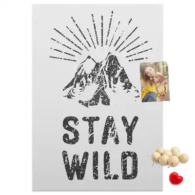 Tablica korkowa z nadrukiem Górski motyw Stay Wild