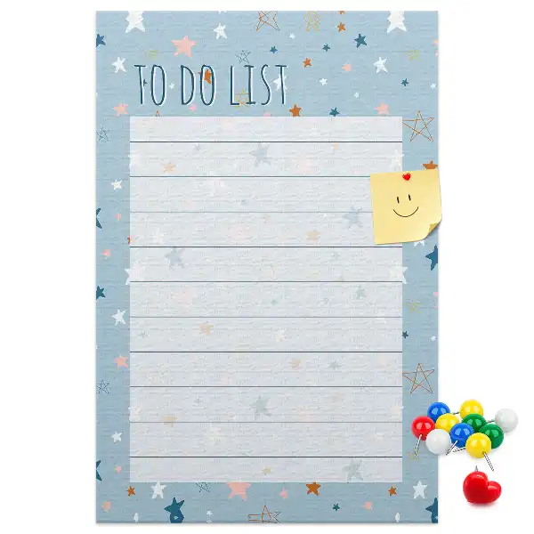 Tablica korkowa z nadrukiem Lista zadań (To-do)