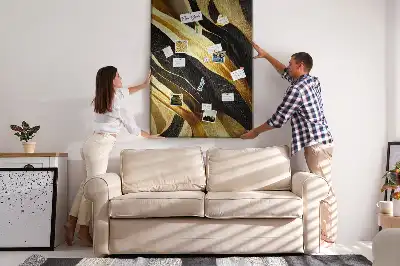 Tablica korkowa z motywem abstrakcyjnych linii