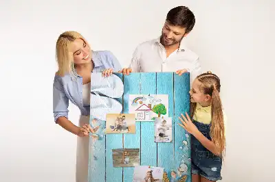 Kolorowa tablica korkowa Muszelki na drewnie