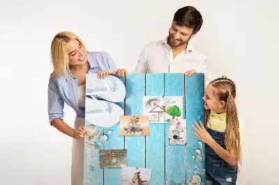 Kolorowa tablica korkowa Muszelki na drewnie