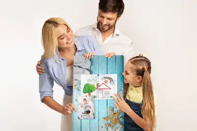 Kolorowa tablica korkowa Muszelki na drewnie