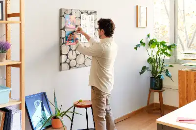 Kolorowa tablica korkowa Drewniane pniaki