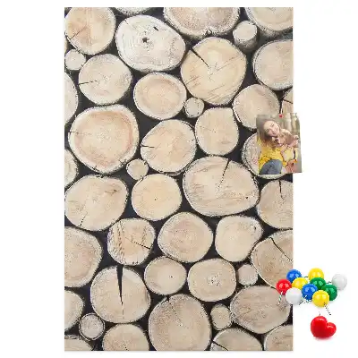 Kolorowa tablica korkowa Drewniane pniaki