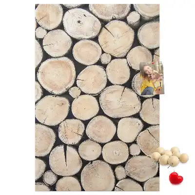 Kolorowa tablica korkowa Drewniane pniaki