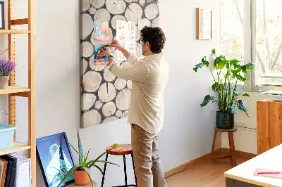 Kolorowa tablica korkowa Drewniane pniaki