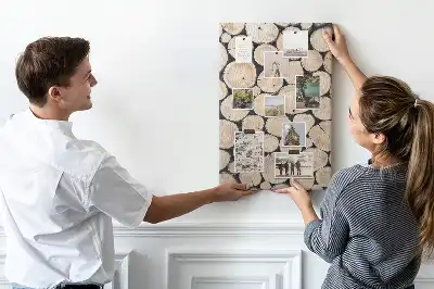 Kolorowa tablica korkowa Drewniane pniaki
