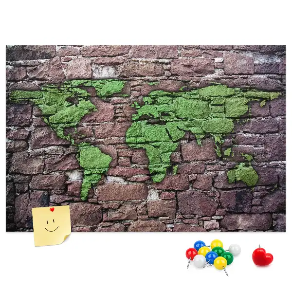 Ozdobna tablica korkowa Mapa świata na ścianę
