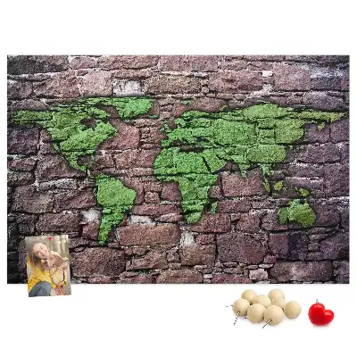 Ozdobna tablica korkowa Mapa świata na ścianę