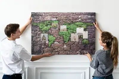 Ozdobna tablica korkowa Mapa świata na ścianę