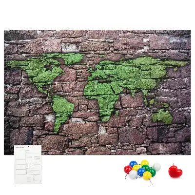 Ozdobna tablica korkowa Mapa świata na ścianę
