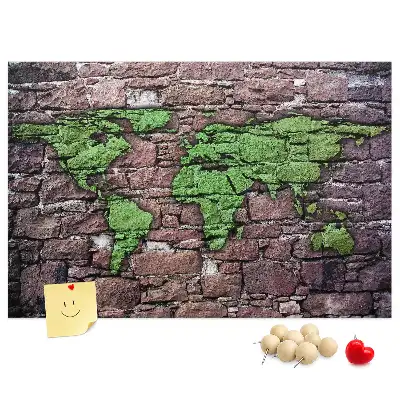 Ozdobna tablica korkowa Mapa świata na ścianę