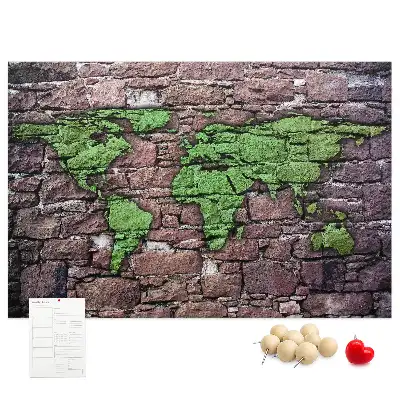 Ozdobna tablica korkowa Mapa świata na ścianę