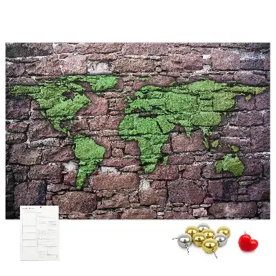 Ozdobna tablica korkowa Mapa świata na ścianę
