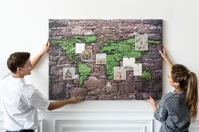 Ozdobna tablica korkowa Mapa świata na ścianę