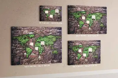 Ozdobna tablica korkowa Mapa świata na ścianę