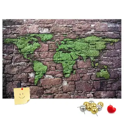 Ozdobna tablica korkowa Mapa świata na ścianę
