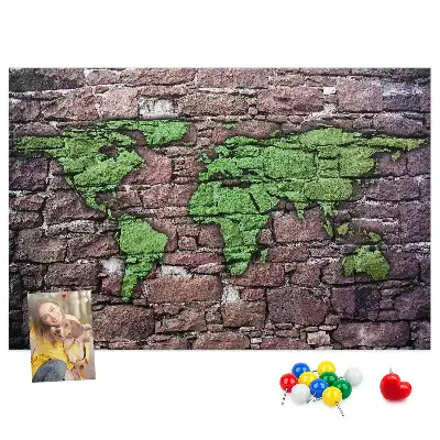 Ozdobna tablica korkowa Mapa świata na ścianę