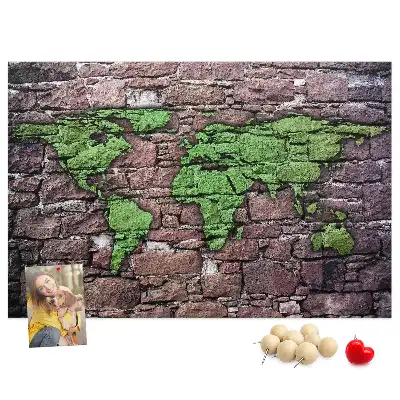 Ozdobna tablica korkowa Mapa świata na ścianę