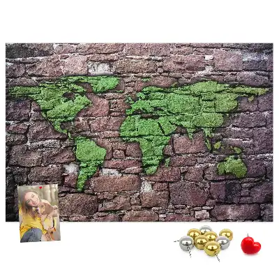 Ozdobna tablica korkowa Mapa świata na ścianę
