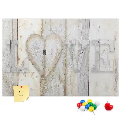 Tablica korkowa dla dzieci z sentencją romantyczną Love