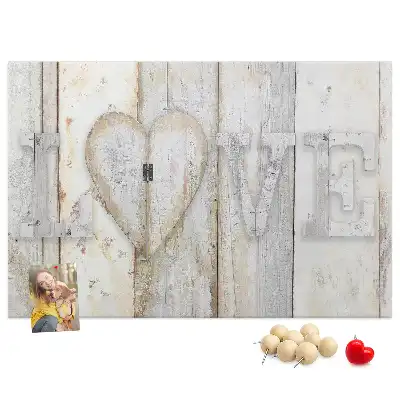 Tablica korkowa dla dzieci z sentencją romantyczną Love