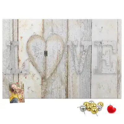 Tablica korkowa dla dzieci z sentencją romantyczną Love