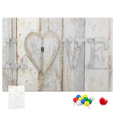 Tablica korkowa dla dzieci z sentencją romantyczną Love