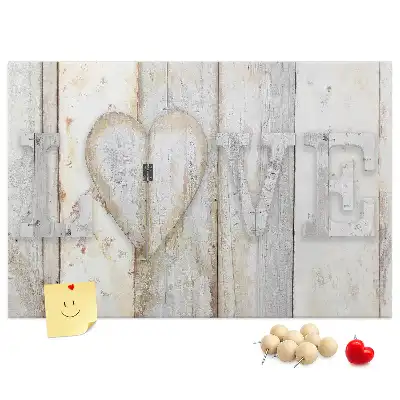 Tablica korkowa dla dzieci z sentencją romantyczną Love