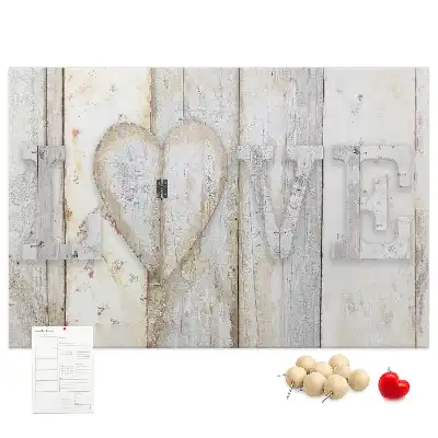 Tablica korkowa dla dzieci z sentencją romantyczną Love