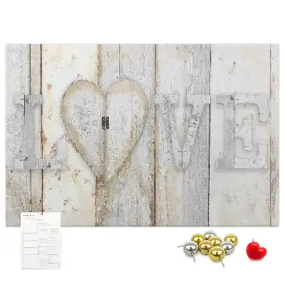 Tablica korkowa dla dzieci z sentencją romantyczną Love