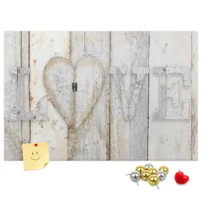 Tablica korkowa dla dzieci z sentencją romantyczną Love