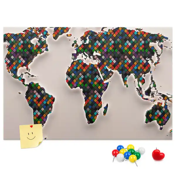 Tablica korkowa dla dzieci Abstrakcja mapa świata