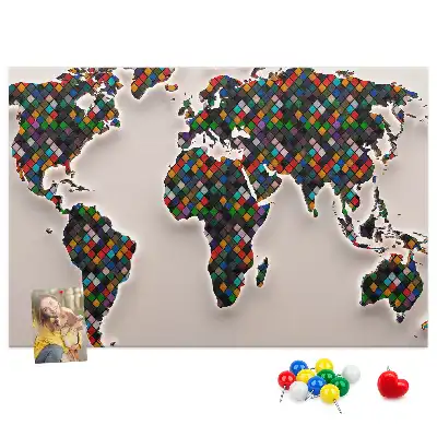 Artystyczna korkowa mapa kontynentów dla dzieci