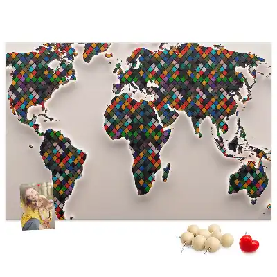 Tablica korkowa dla dzieci Abstrakcja mapa świata
