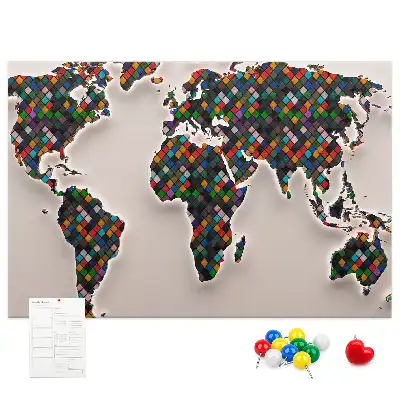 Tablica korkowa dla dzieci Abstrakcja mapa świata