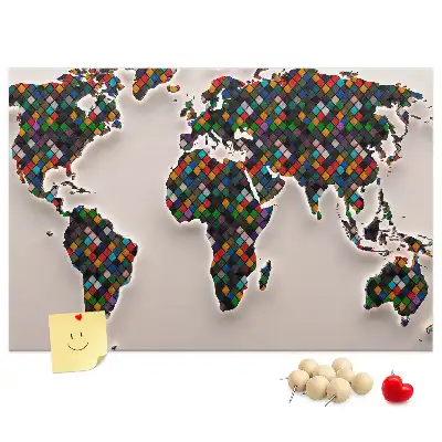 Tablica korkowa dla dzieci Abstrakcja mapa świata