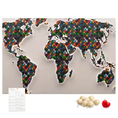 Artystyczna korkowa mapa kontynentów dla dzieci