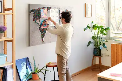 Tablica korkowa dla dzieci Abstrakcja mapa świata