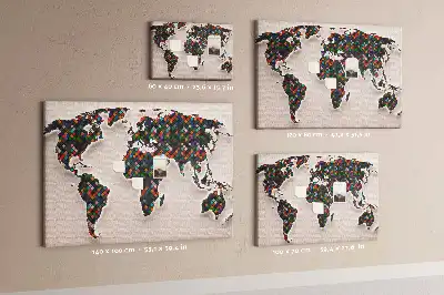 Tablica korkowa dla dzieci Abstrakcja mapa świata