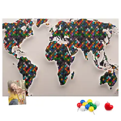 Tablica korkowa dla dzieci Abstrakcja mapa świata