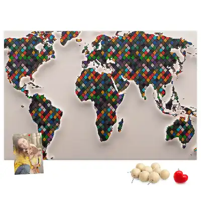 Tablica korkowa dla dzieci Abstrakcja mapa świata