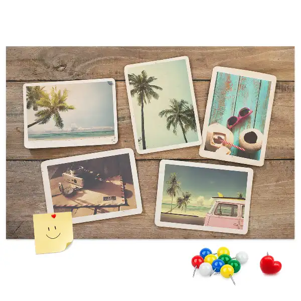 Tablica korkowa dla dzieci na zdjęcia w stylu polaroid