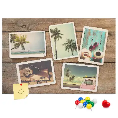 Tablica korkowa dla dzieci na zdjęcia w stylu polaroid