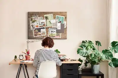 Tablica korkowa dla dzieci na zdjęcia w stylu polaroid