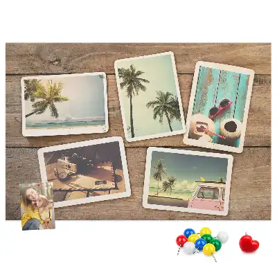 Tablica korkowa dla dzieci na zdjęcia w stylu polaroid