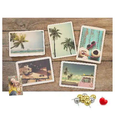 Tablica korkowa dla dzieci na zdjęcia w stylu polaroid