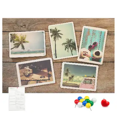 Tablica korkowa dla dzieci na zdjęcia w stylu polaroid