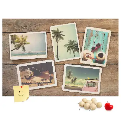 Tablica korkowa dla dzieci na zdjęcia w stylu polaroid