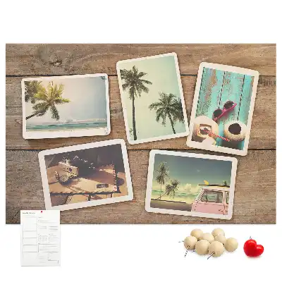 Tablica korkowa dla dzieci na zdjęcia w stylu polaroid
